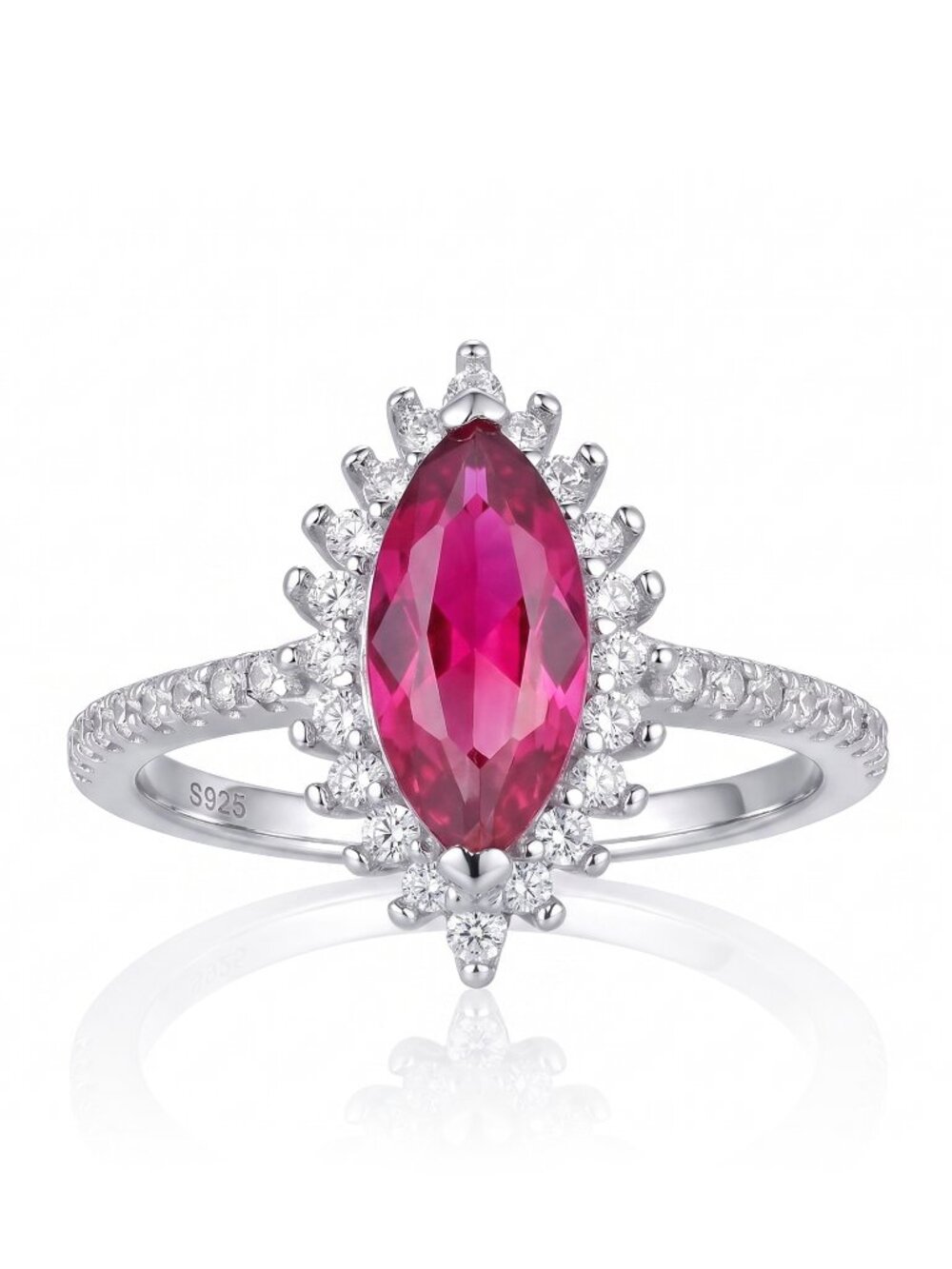 Pink Topaz Marquise Gemstone Ring, 925 Sterling Silver Charmed Aroma